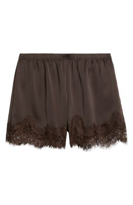 Open Edit Open Edit Lace Trim Satin Shorts
