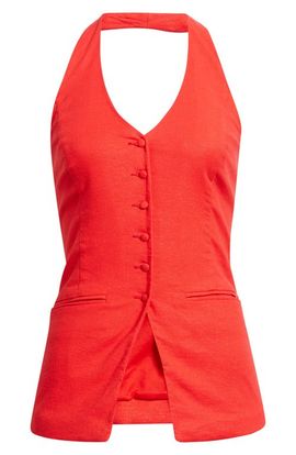 Open Edit Open Edit Linen Halter Vest