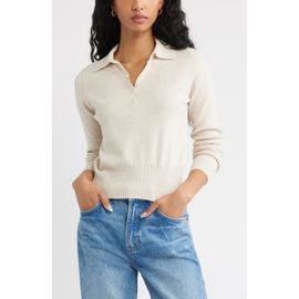 Open Edit Open Edit Long Sleeve Polo Sweater