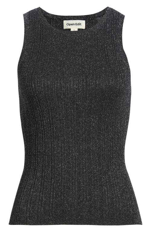 Open Edit Open Edit Metallic Ribbed Sweater Tank