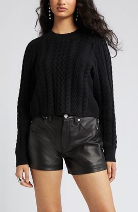 Open Edit Open Edit Mix Stitch Boxy Sweater