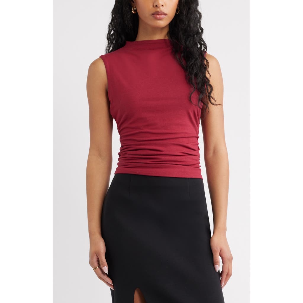 Open Edit Open Edit Mock Neck Ruched Tank