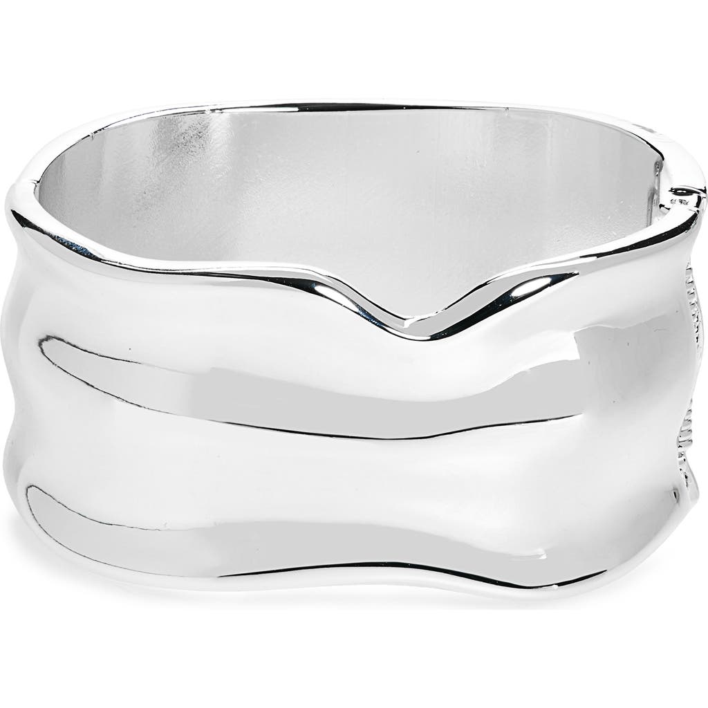 Open Edit Open Edit Molten Wide Hinged Cuff Bracelet