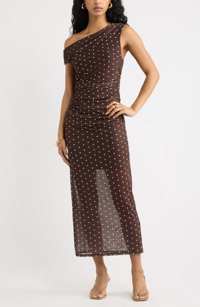 Open Edit Open Edit Off the Shoulder Mesh Midi Dress