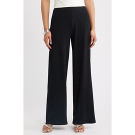 Open Edit Open Edit Puckered Crepe Wide Leg Pants