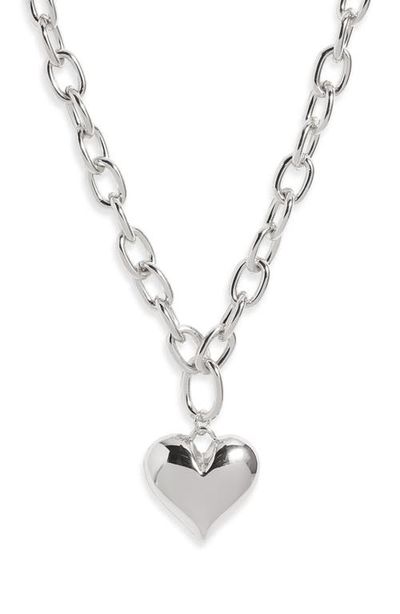 Open Edit Open Edit Puffy Heart Chain Necklace