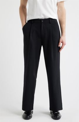 Open Edit Open Edit Relaxed Pleated Stretch Twill Pants