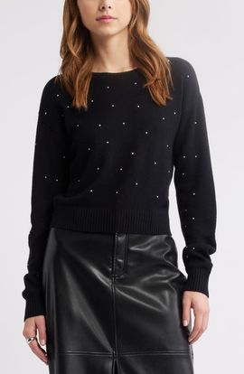 Open Edit Open Edit Rhinestone Sweater