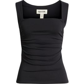 Open Edit Open Edit Ruched Square Neck Tank