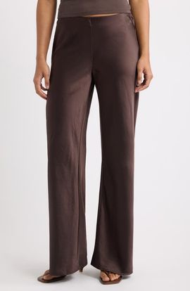 Open Edit Open Edit Satin Bias Low Rise Pants