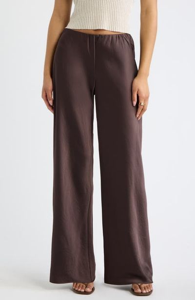 Open Edit Open Edit Satin Wide Leg Pull On Pants