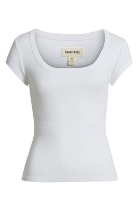 Open Edit Open Edit Scoop Neck Stretch Cotton T-Shirt
