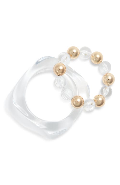 Open Edit Open Edit Set of 2 Bangle and Beaded Bracelets