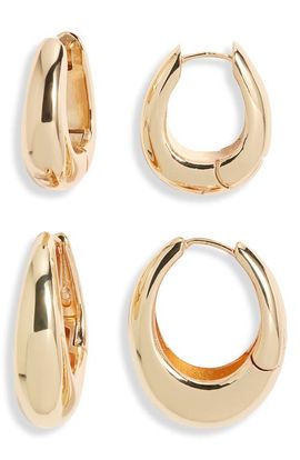 Open Edit Open Edit Set of 2 Huggie Hoop Earrings