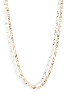 Open Edit Open Edit Set of 2 Textured Chain Link Necklaces