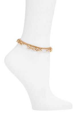 Open Edit Open Edit Set of 2 Two Tone Chain Link Anklets