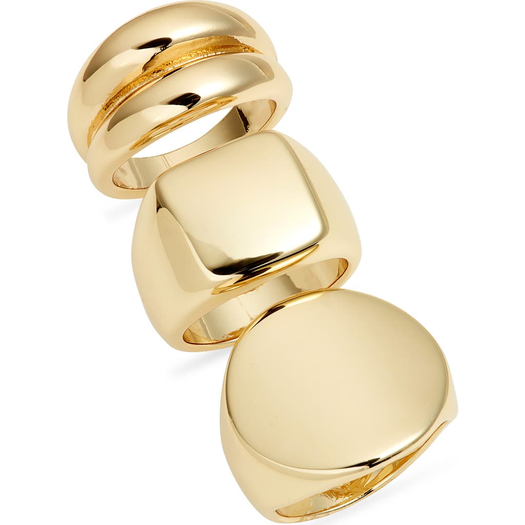 Open Signet Ring Open Edit - Set of 3 Polished Signet Rings