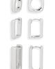Open Edit Open Edit Set of 3 Square Huggie Hoop Earrings - 1
