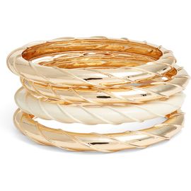 Open Edit Open Edit Set of 4 Twist Bangle Bracelets