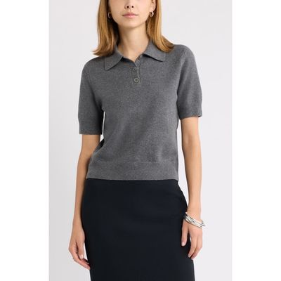 Open Edit Open Edit Short Sleeve Polo Sweater
