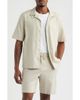 Open Edit Open Edit Stretch Linen Blend Camp Shirt - 1