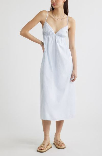 Open Edit Open Edit Stripe Cotton Blend Midi Dress