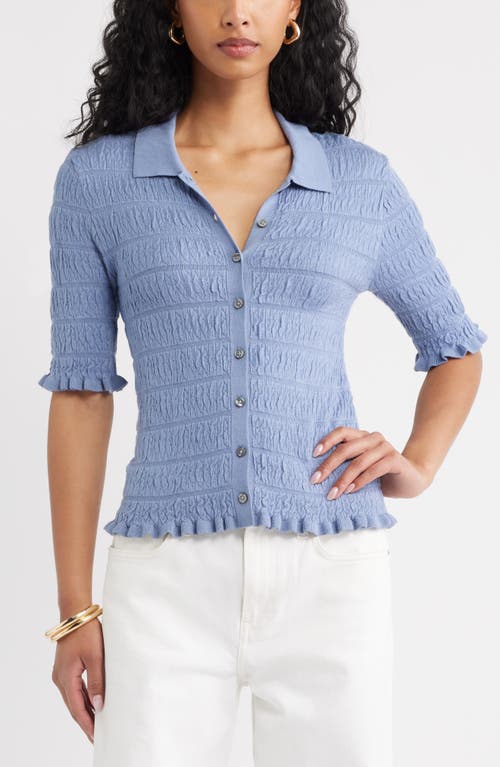 Open Edit Open Edit Textured Short Sleeve Cardigan