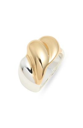 Open Edit Open Edit Two-Tone Curved Dome Ring