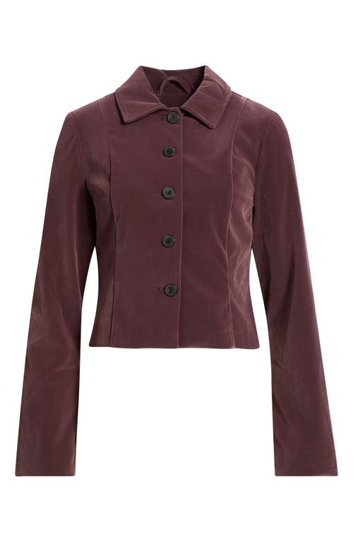 Open Edit Open Edit Velvet Button Up Jacket