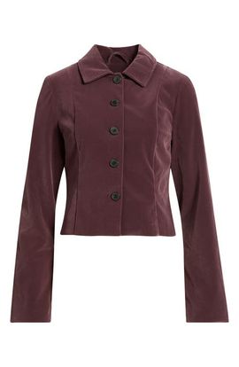 Open Edit Open Edit Velvet Button Up Jacket