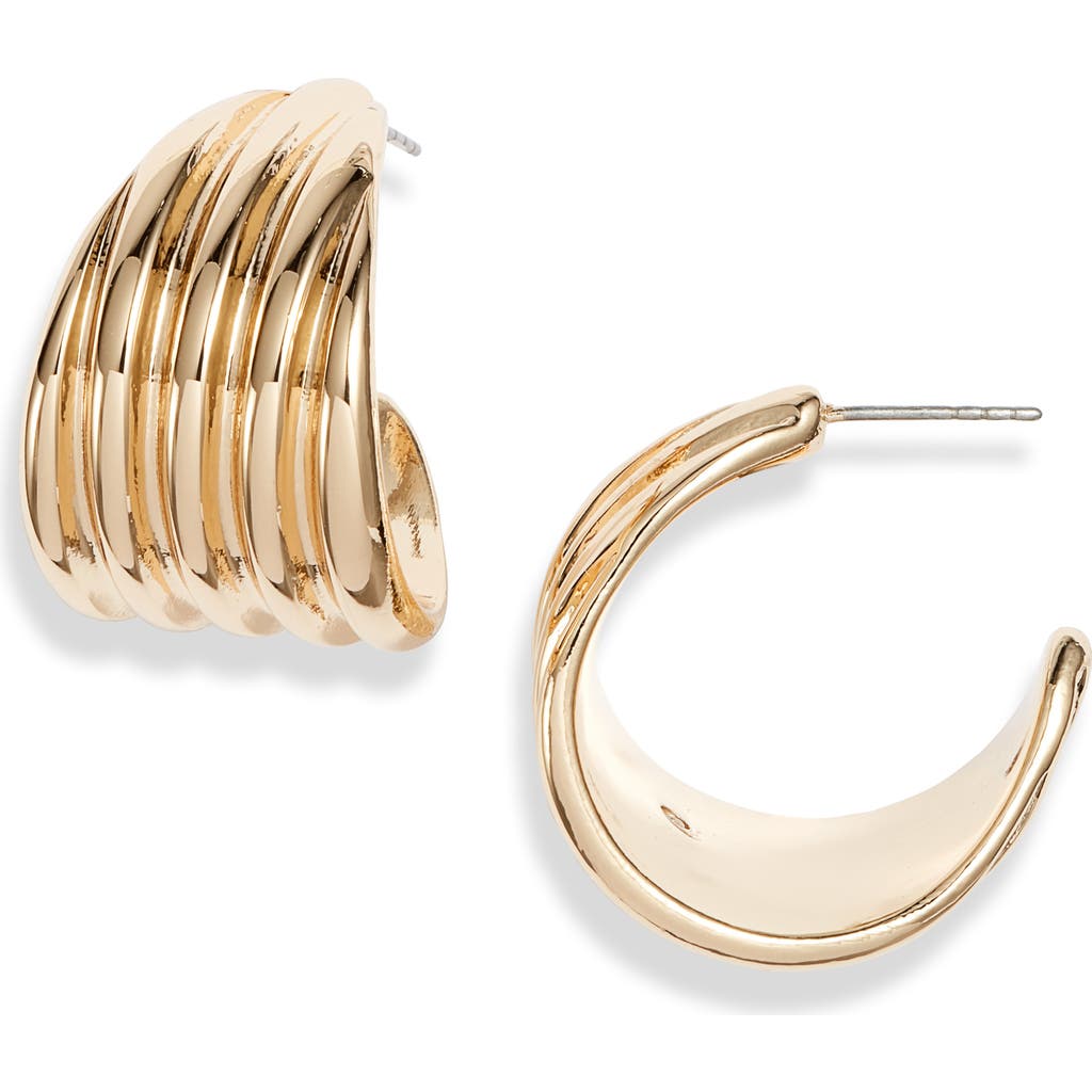 Open Edit Open Edit Wide Fluted Hoop Earrings