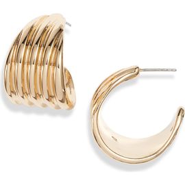Open Edit Open Edit Wide Fluted Hoop Earrings