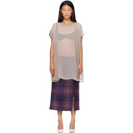 OPEN YY OPEN YY Beige Sheer Convertible Minidress