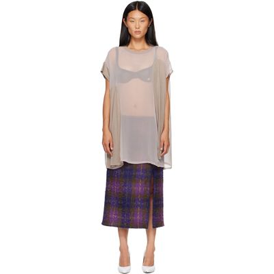 OPEN YY OPEN YY Beige Sheer Convertible Minidress