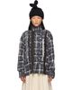 OPEN YY OPEN YY Black Checkered Crinkle Ruffle Shirt - 1