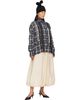 OPEN YY OPEN YY Black Checkered Crinkle Ruffle Shirt - 4