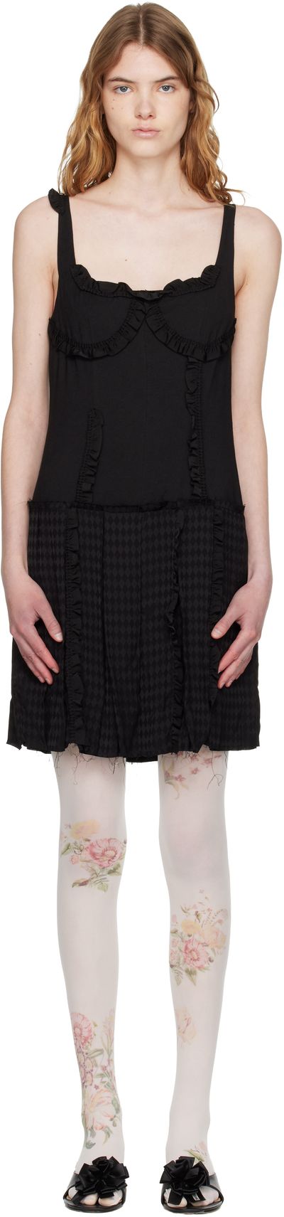 OPEN YY OPEN YY Black Flapper Pleats Midi Dress