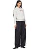 OPEN YY OPEN YY Black Fluid Full Gather Trousers - 4