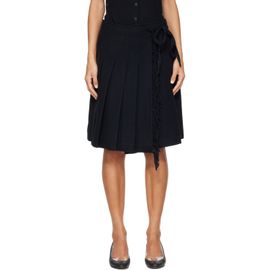 OPEN YY OPEN YY Black Fringed Wrap Mini Skirt