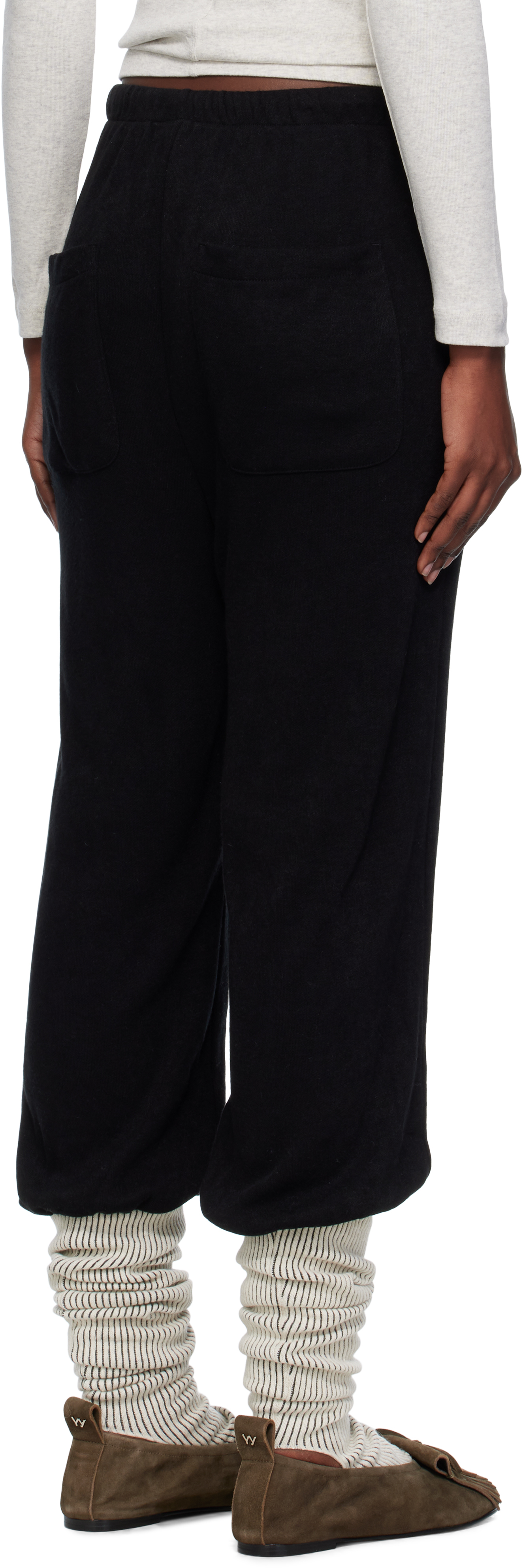 OPEN YY - Black Layered Knee Socks Lounge Pants