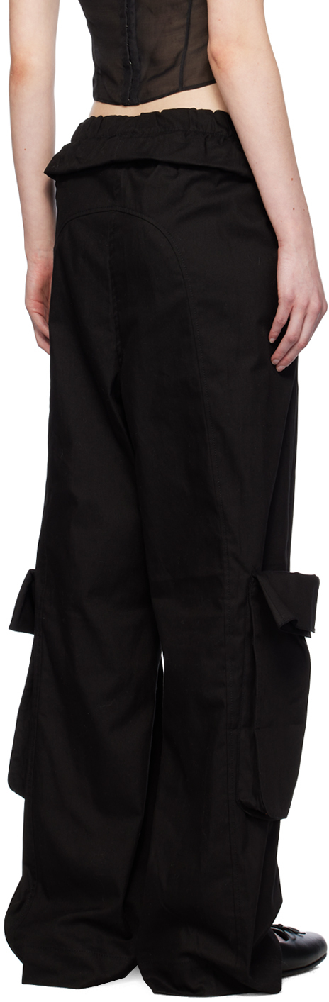 OPEN YY - Black Rolled Waist Cargo Pants