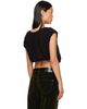 OPEN YY OPEN YY Black Shirred Jersey Vest - 3