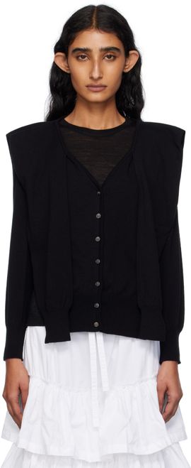 OPEN YY OPEN YY Black Sleeve Layered Cardigan