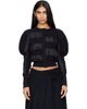 OPEN YY OPEN YY Black Slouchy Puff Panel Cardigan - 1