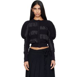 OPEN YY OPEN YY Black Slouchy Puff Panel Cardigan