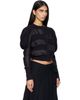 OPEN YY OPEN YY Black Slouchy Puff Panel Cardigan - 2