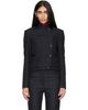 OPEN YY OPEN YY Black Stripe Double-Breasted Blazer - 1