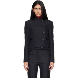 OPEN YY OPEN YY Black Stripe Double-Breasted Blazer