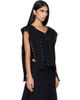 OPEN YY OPEN YY Black Stud Sleeve Layered Cardigan - 2