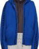 OPEN YY OPEN YY Blue Stitch Zip Up Knit Hoodie - 1